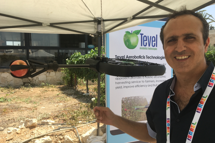 Il drone della Tevel è in grado di raccogliere frutta dagli alberi in maniera autonoma