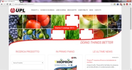 La home page del nuovo sito di Upl Italia