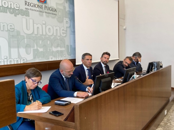 Un momento del tavolo di ieri, 11 ottobre 2022, la Puglia sta trattando con Bruxelles l'attivazione della Misura 22 del Psr per sostenere gli agricoltori in crisi per i costi elevati
