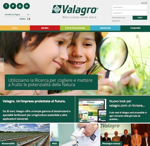 Il nuovo sito web di Valagro è stato rinnovato nella grafica e nei contenuti
