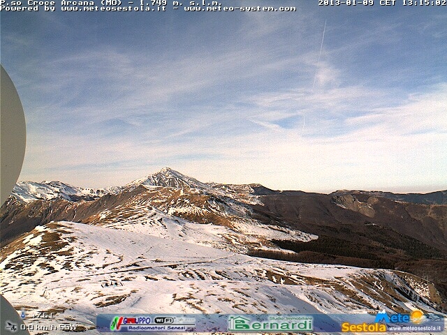 Webcam del monte Cimone: le temperature eccessivamente miti mettono 